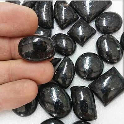 34971857-9d01-59e8-8630-635271d764c3.jpg Indian Nuummite Cabochons 2 Pc