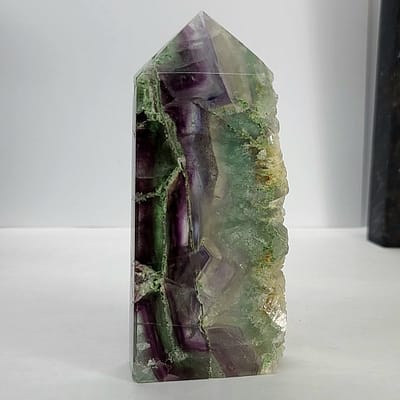 8028af48-d986-5654-bf1b-6e1bc260aecf-1.jpg Rainbow Fluorite Polished Point -Live Edge | 2.G