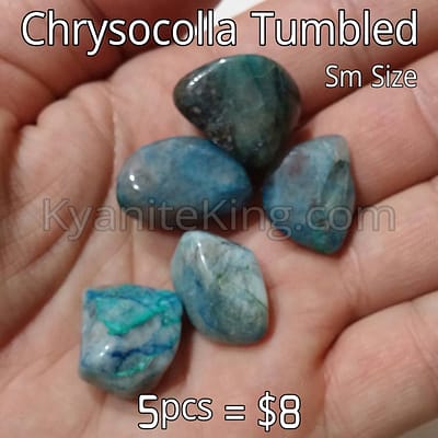926feebc-5b7c-55d3-b07d-6c6cf8b47703.jpg Chrysocolla Tumbled Gemstones | 5 pc set | Small Size