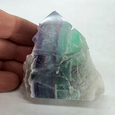 659a1992-f1c6-59e1-9b6f-61141c109734.jpg Rainbow Fluorite Polished Point Slab – With Natural “Live Edge” Druzy 🌈✨ | #1915