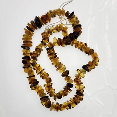 Graduated Chip Strand Amber Amber Beads Graduated Chip Strand - Mexican Chiapas