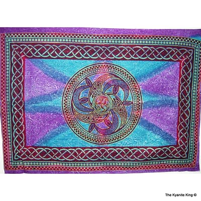 93380e6e-7f35-5b47-aaf9-1484f59ccadb.jpg Purple and Blue Celtic Spiral Tapestry Medium Size 58x82