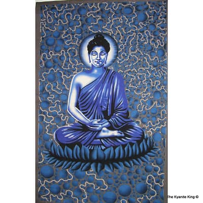e286ec72-45c2-5db3-be39-3aceb21424d5.jpg Blue Meditating Buddha Tapestry Medium Size 58x82