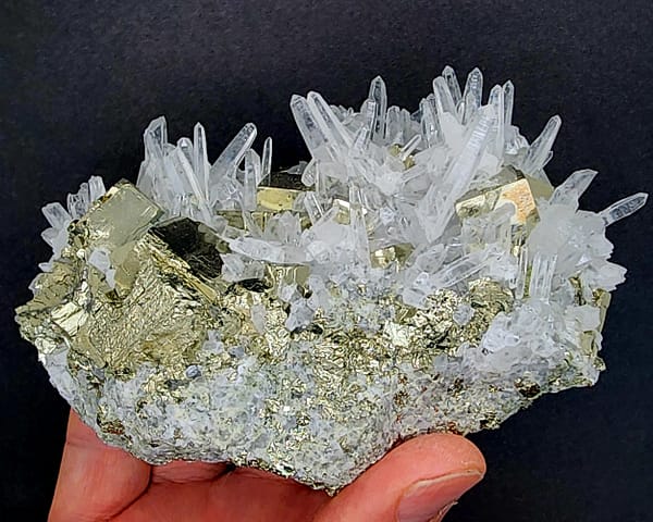 072c82d4-4cb6-5ada-919f-2d215c47fa22-1.jpg Large Quartz Cluster with Pyrite – 1035g | Huanzala Mine, Peru