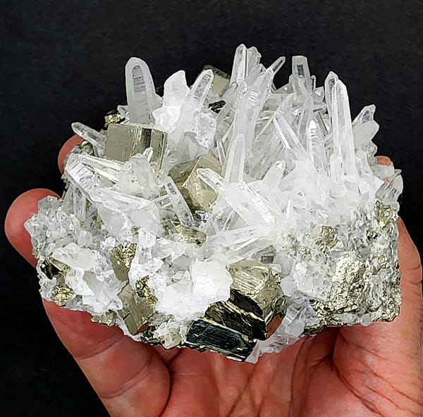 194f96bf-bb83-5c21-9654-a580438170d5-1.jpg Large Quartz Cluster with Pyrite – 1035g | Huanzala Mine, Peru