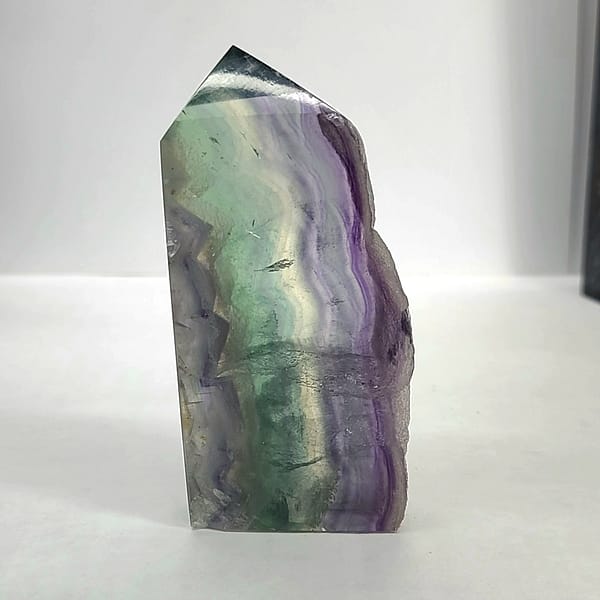 add3e7eb-3348-51c5-9c9c-def034a579d0.jpg Rainbow Fluorite Polished Point Slab – With Natural “Live Edge” Druzy 🌈✨ | #1905