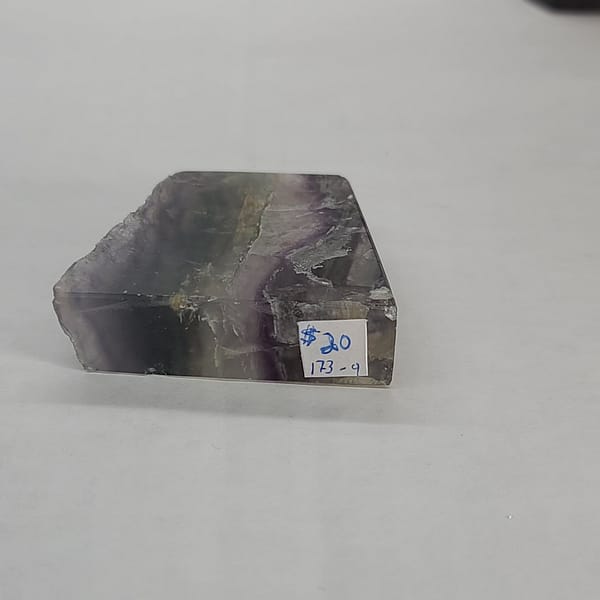 ef7ece6b-fb7a-5b3f-bc94-0c782c631768.jpg Rainbow Fluorite Polished Point Slab – With Natural “Live Edge” Druzy 🌈✨ | #1888