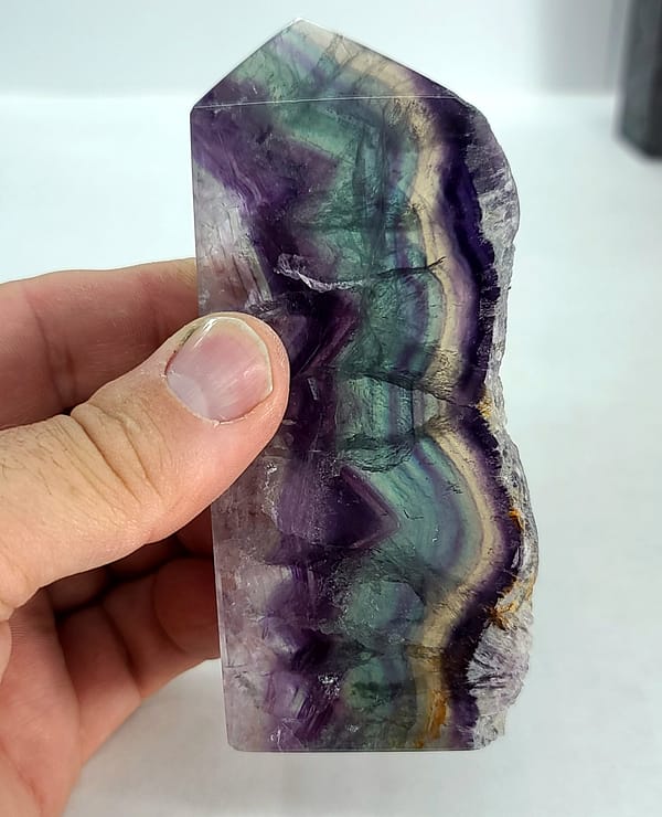 Fluorite Polished Point Rainbow Fluorite Polished Point -Live Edge | 2.G