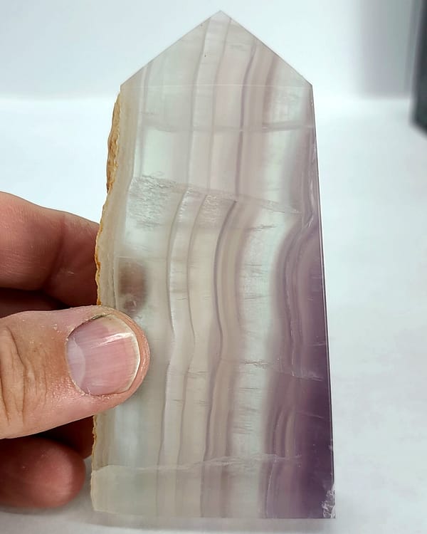 765217a9-d9d9-5e10-a8cd-aac5e8c092d9.jpg Rainbow Fluorite Polished Point Slab – With Natural “Live Edge” Druzy 🌈✨ | #1877